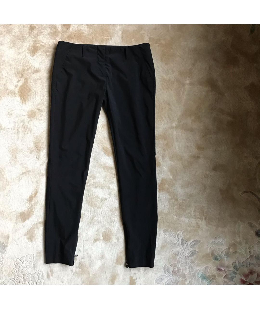 PRADA Черные полиэстеровые брюки узкие, фото 9