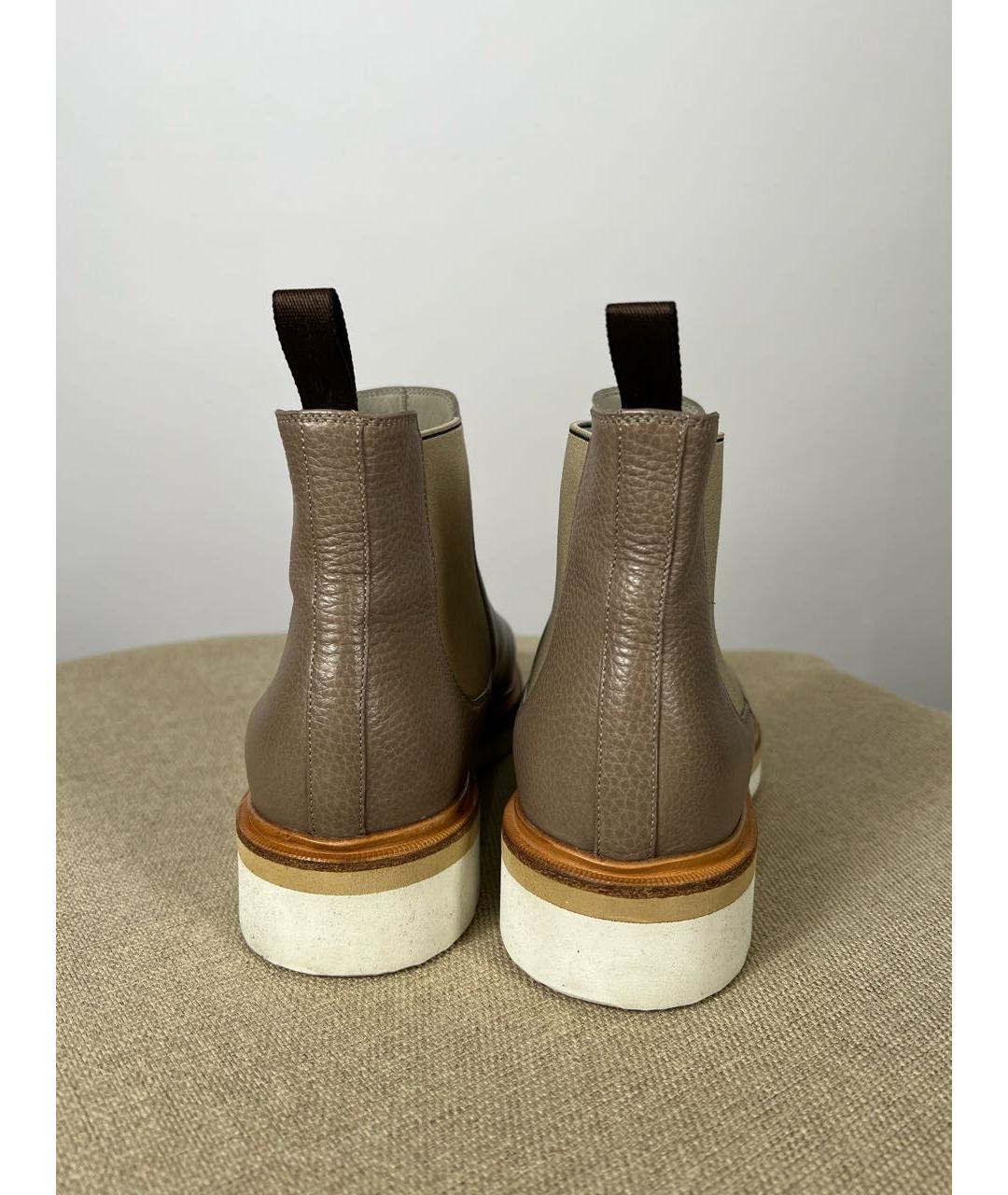SANTONI Коричневые кожаные ботинки, фото 5