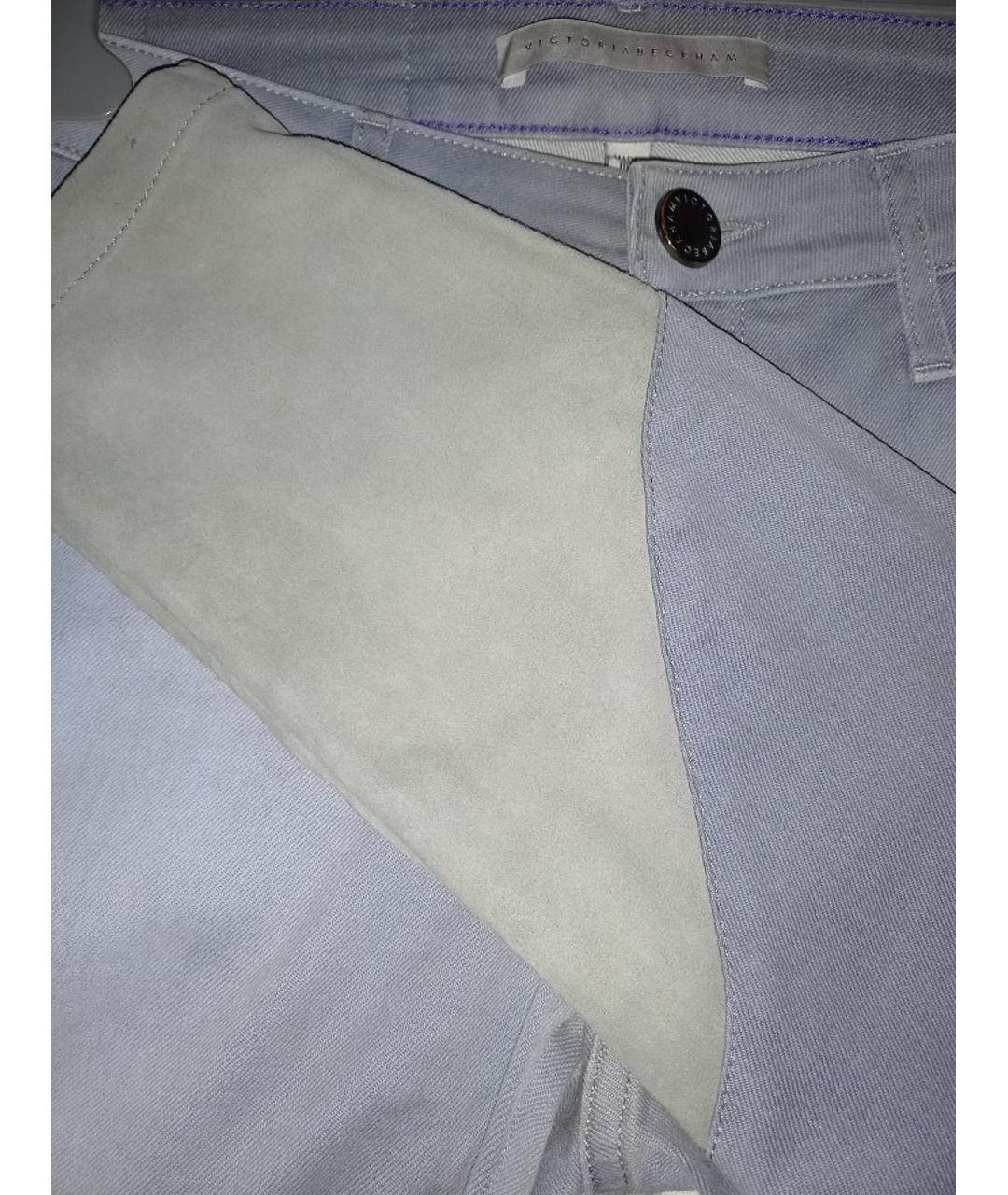 VICTORIA BECKHAM Серые хлопко-эластановые джинсы слим, фото 3