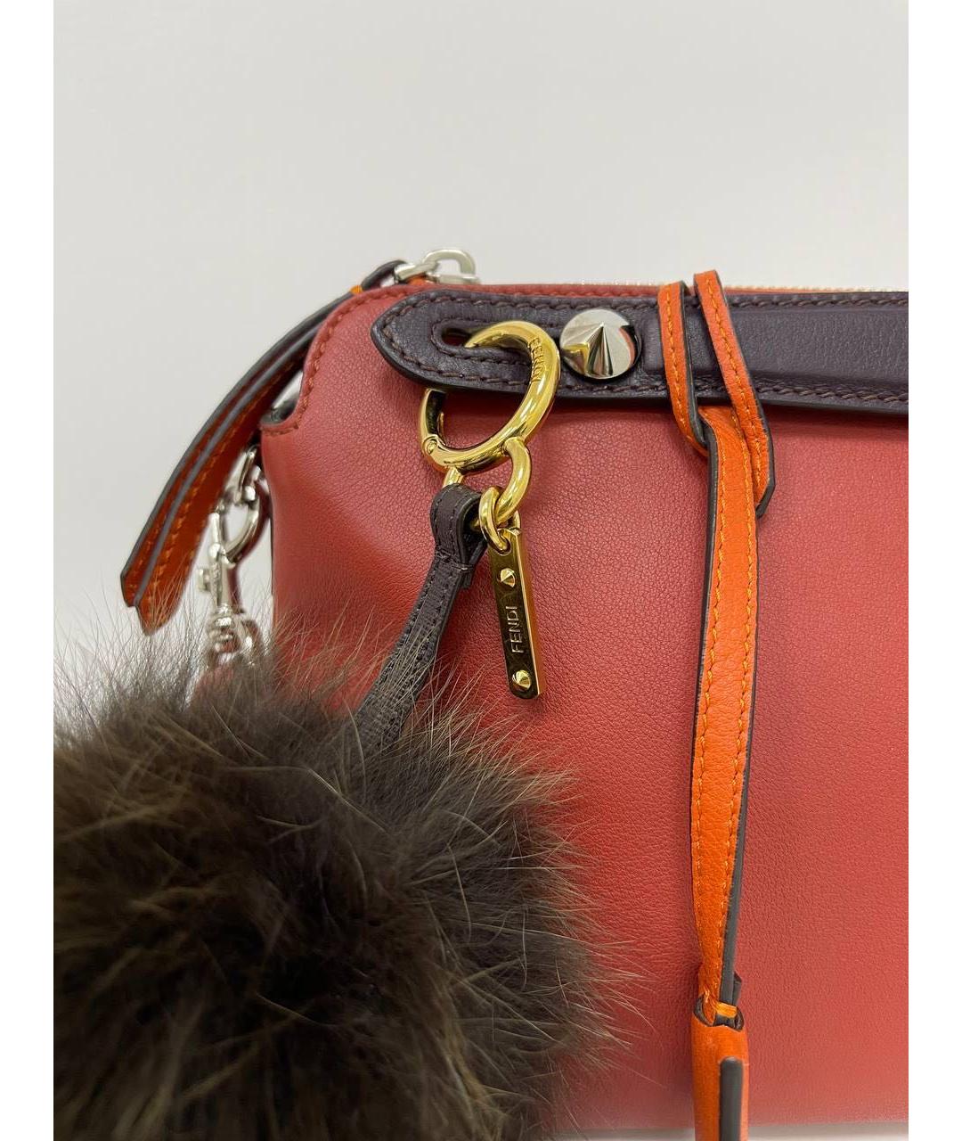 FENDI Бордовая кожаная сумка через плечо, фото 5