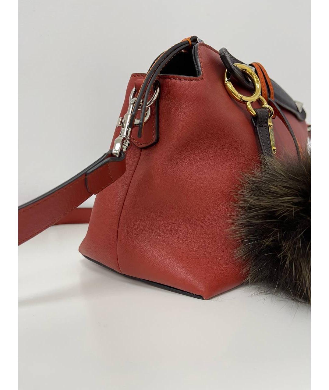 FENDI Бордовая кожаная сумка через плечо, фото 7