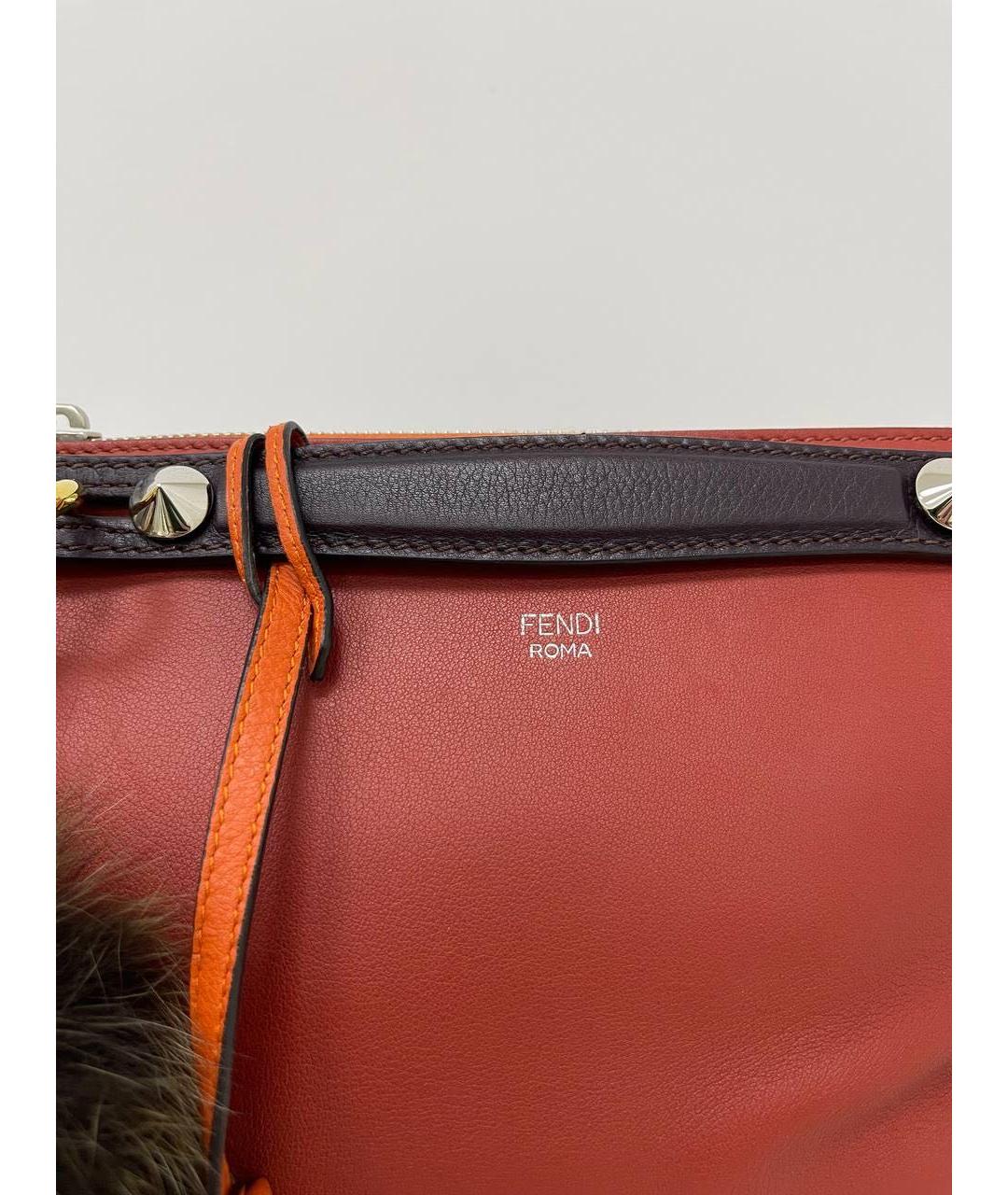 FENDI Бордовая кожаная сумка через плечо, фото 4