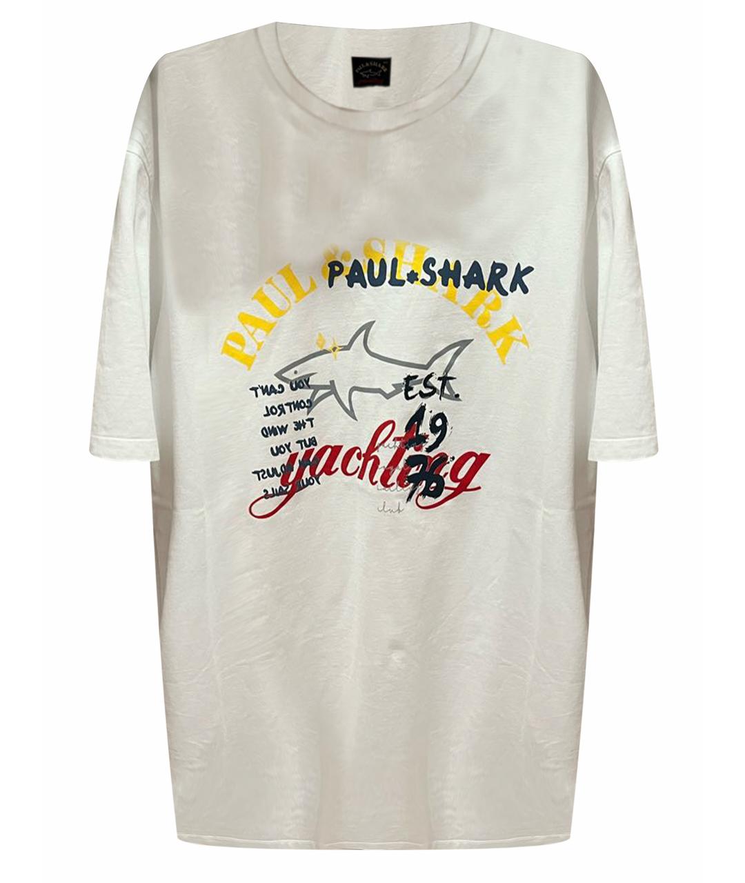 PAUL & SHARK Белая хлопковая футболка, фото 6