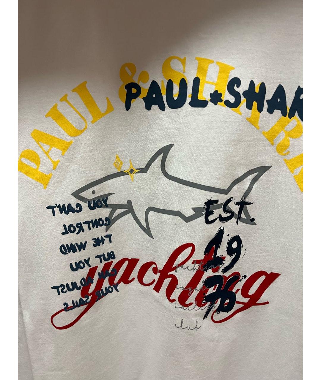 PAUL & SHARK Белая хлопковая футболка, фото 4