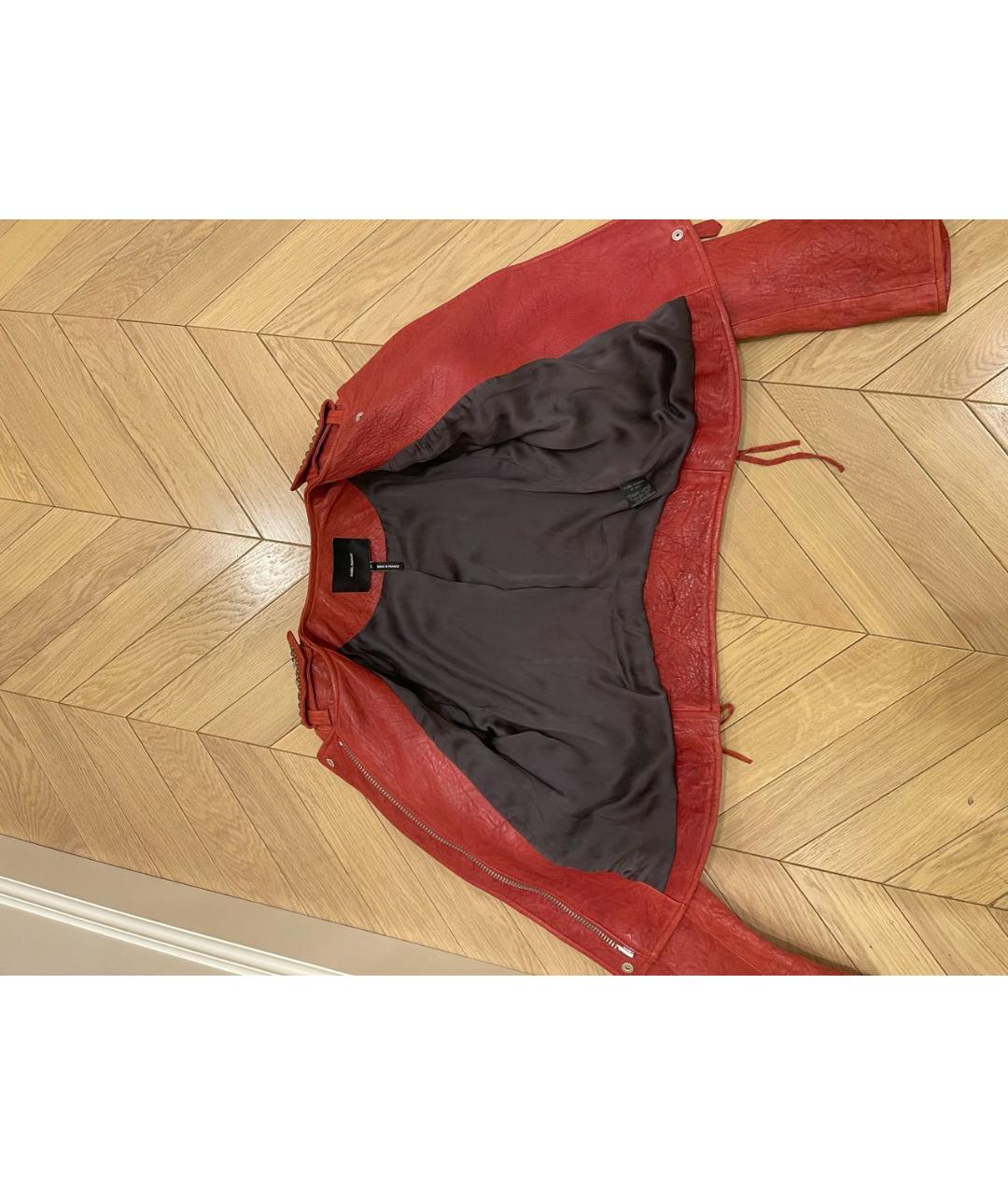 ISABEL MARANT Бордовая кожаная куртка, фото 6