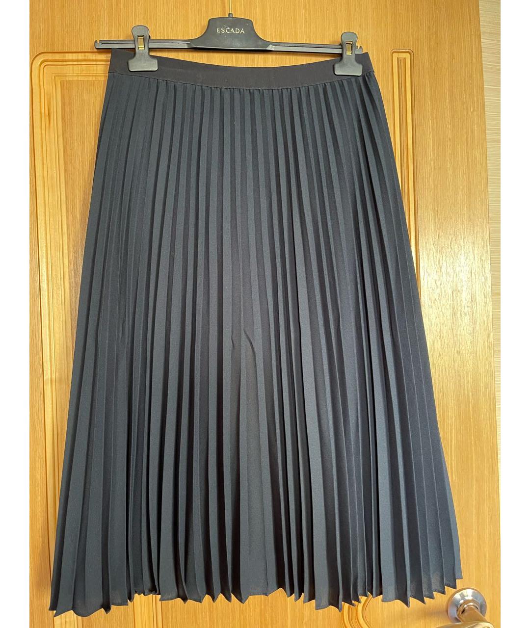 MARINA RINALDI Темно-синяя полиэстеровая юбка макси, фото 3