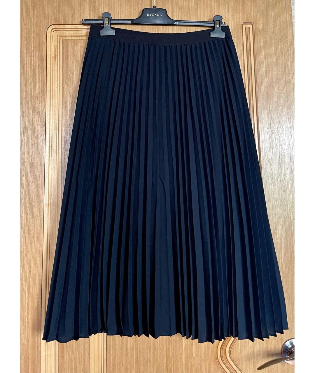 MARINA RINALDI Темно-синяя полиэстеровая юбка макси, фото 7