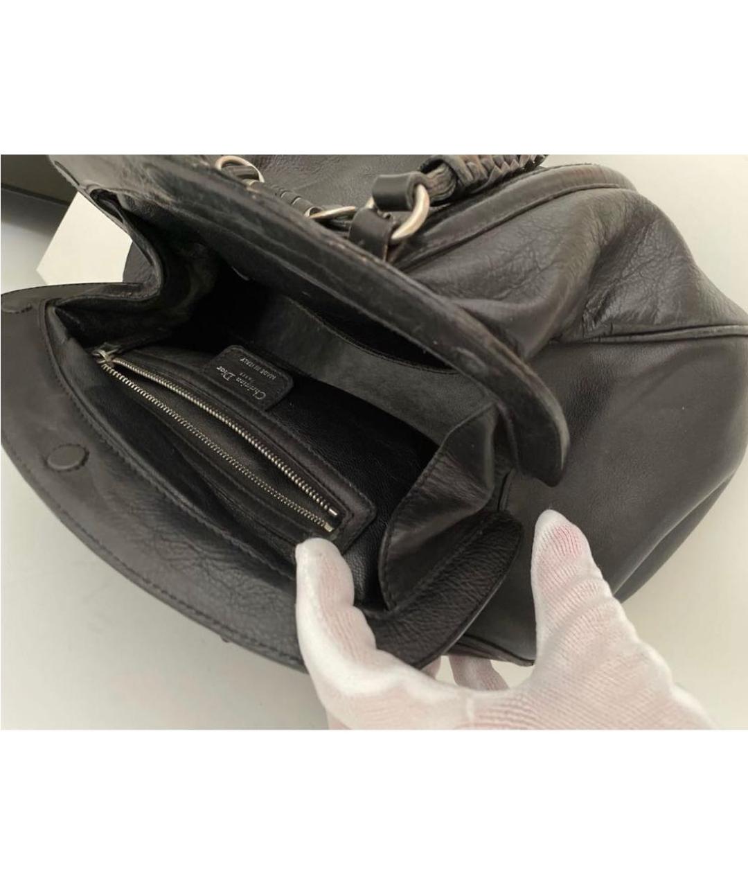 CHRISTIAN DIOR PRE-OWNED Черная кожаная сумка с короткими ручками, фото 4