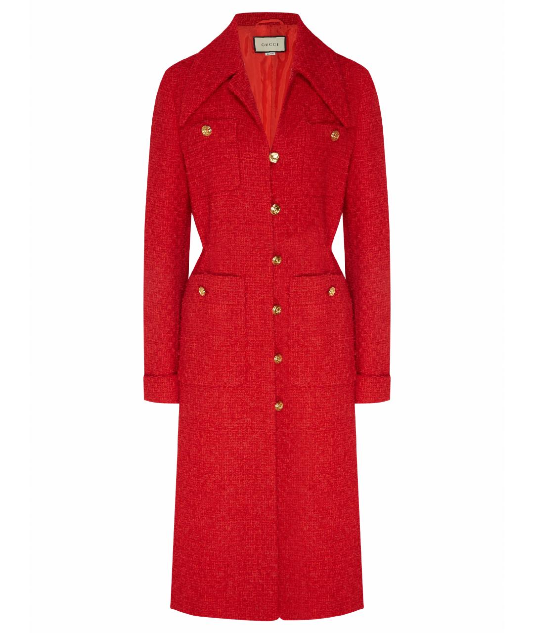 GUCCI Красное полиамидовое пальто, фото 1