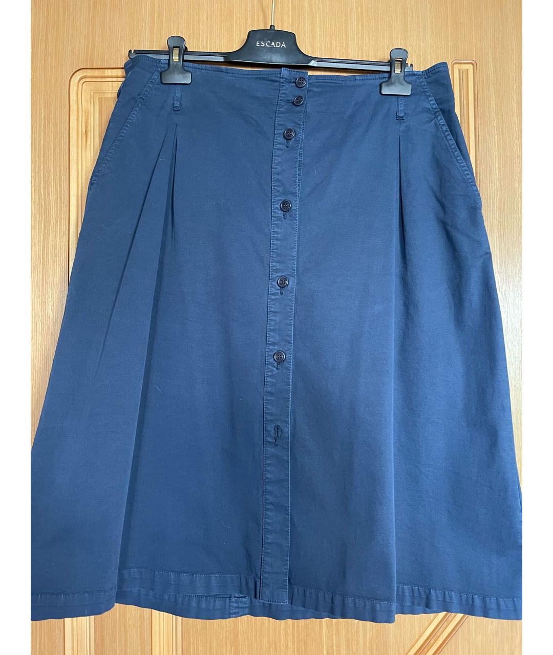 MARINA RINALDI Синяя хлопковая юбка миди, фото 2