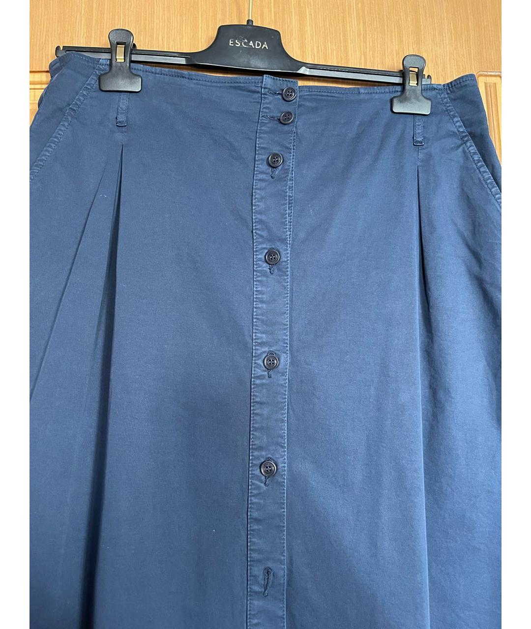 MARINA RINALDI Синяя хлопковая юбка миди, фото 3