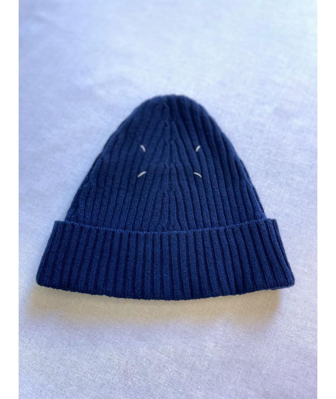 MAISON MARGIELA Темно-синяя шерстяная шапка, фото 9