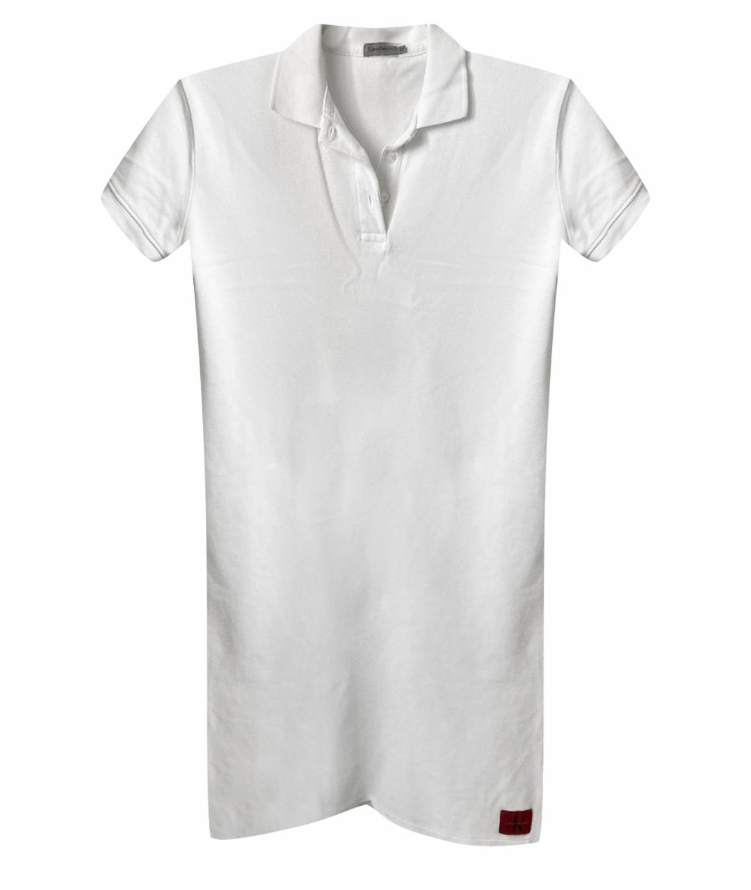 CALVIN KLEIN Белое хлопковое повседневное платье, фото 1