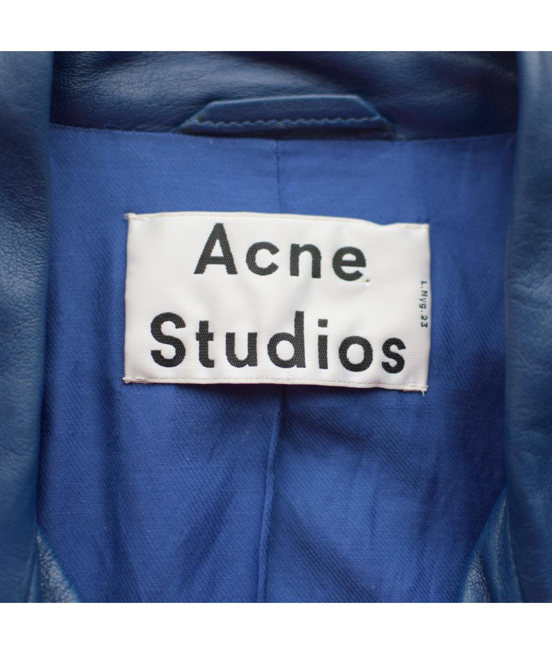 ACNE STUDIOS Синяя кожаная куртка, фото 3