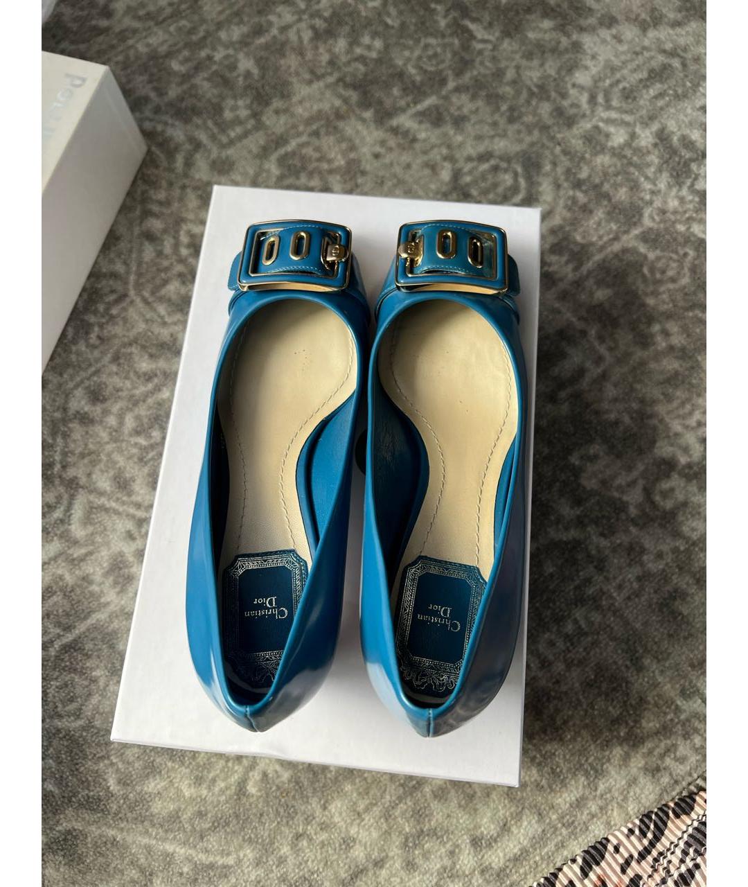 CHRISTIAN DIOR PRE-OWNED Синие кожаные туфли, фото 3