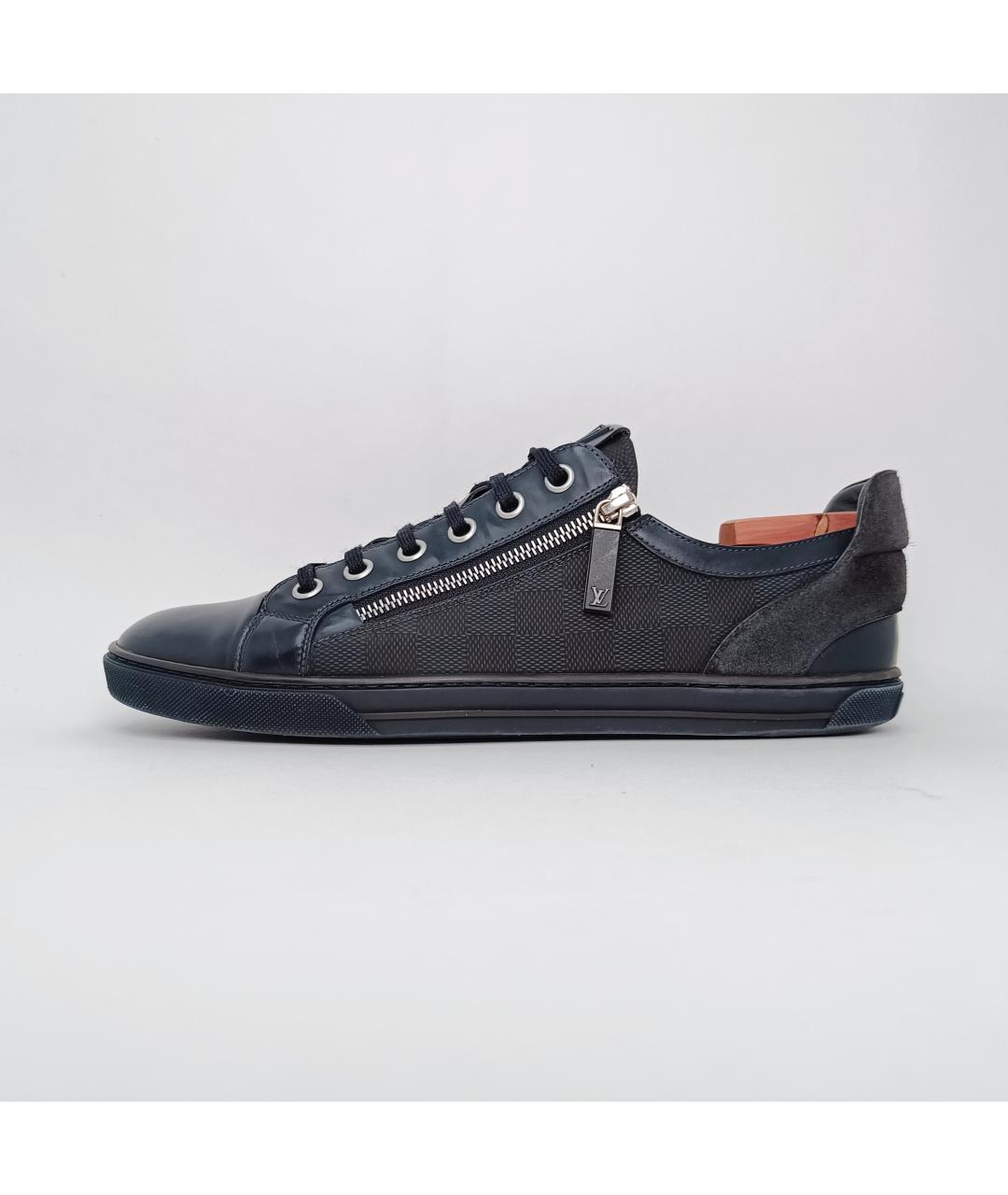 LOUIS VUITTON PRE-OWNED Темно-синие синтетические низкие кроссовки / кеды, фото 3