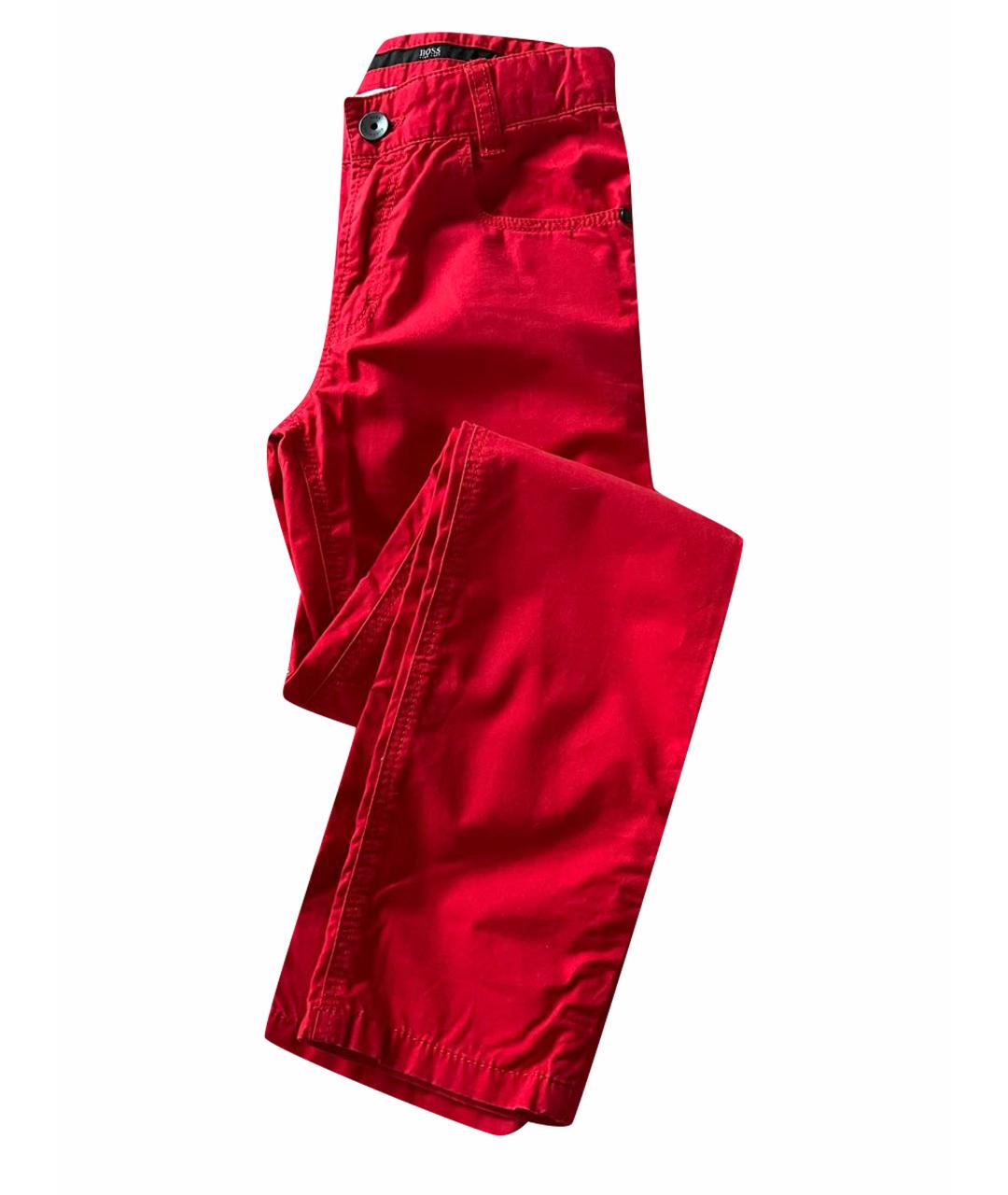 HUGO BOSS Красные хлопковые брюки и шорты, фото 1