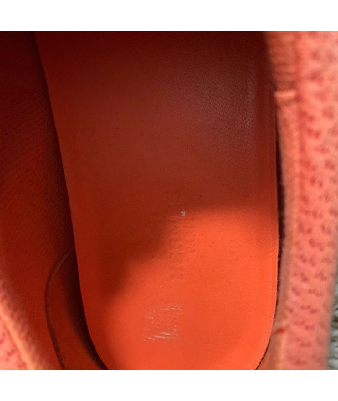 HERMES PRE-OWNED Оранжевое текстильные кроссовки, фото 6