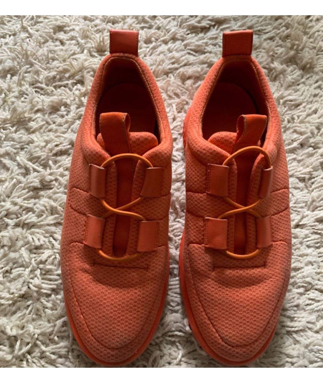 HERMES PRE-OWNED Оранжевое текстильные кроссовки, фото 2