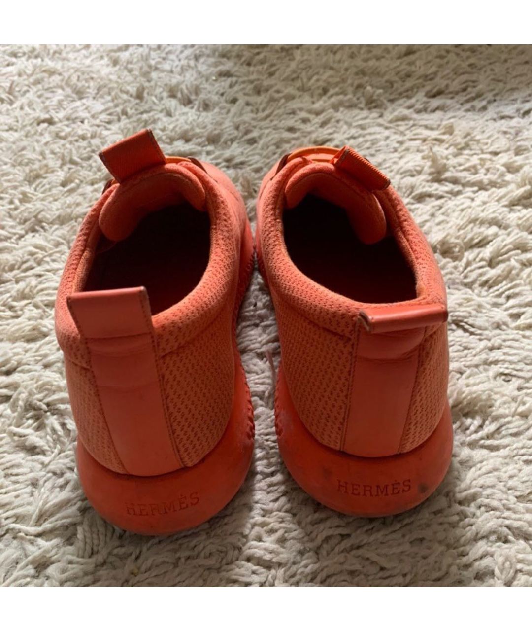 HERMES PRE-OWNED Оранжевое текстильные кроссовки, фото 4