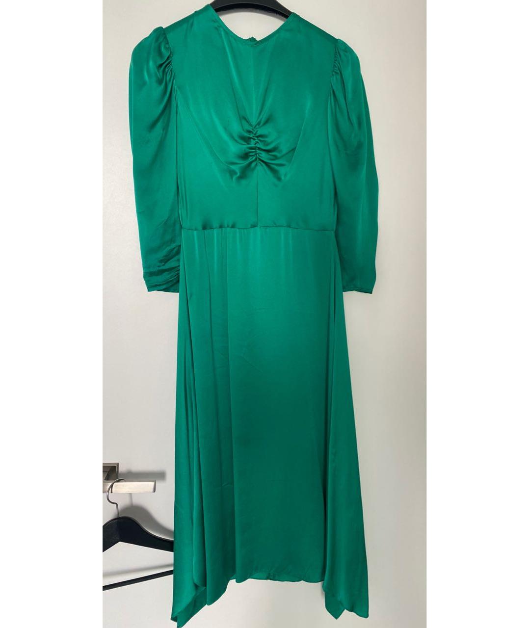 SANDRO Зеленые шелковое вечернее платье, фото 3