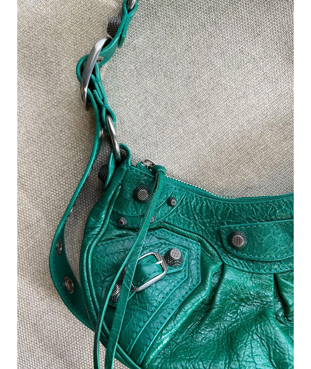 BALENCIAGA Зеленая кожаная сумка через плечо, фото 2