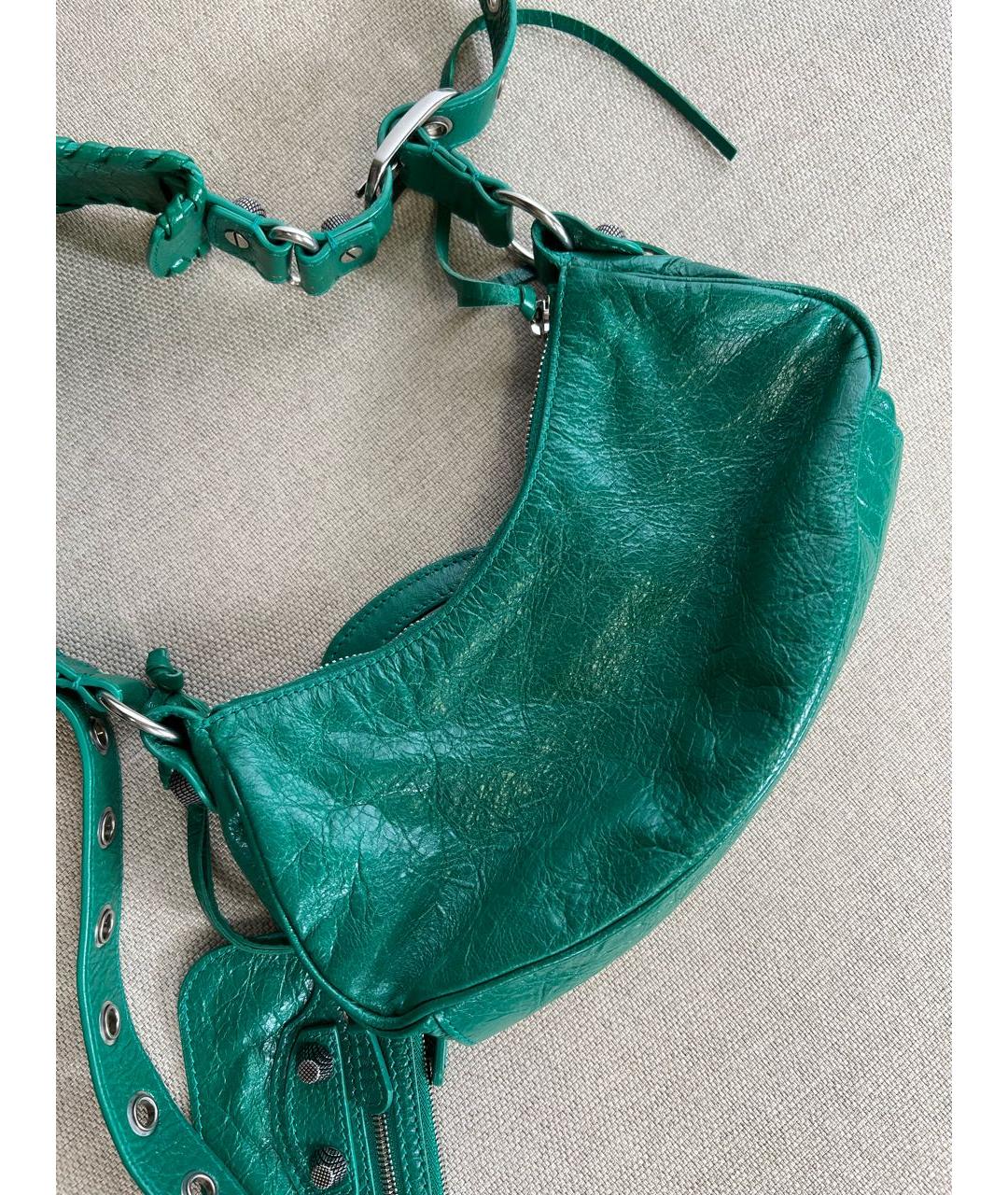 BALENCIAGA Зеленая кожаная сумка через плечо, фото 6
