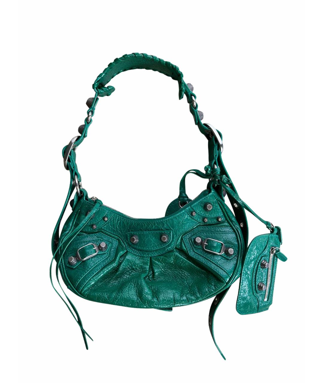 BALENCIAGA Зеленая кожаная сумка через плечо, фото 1