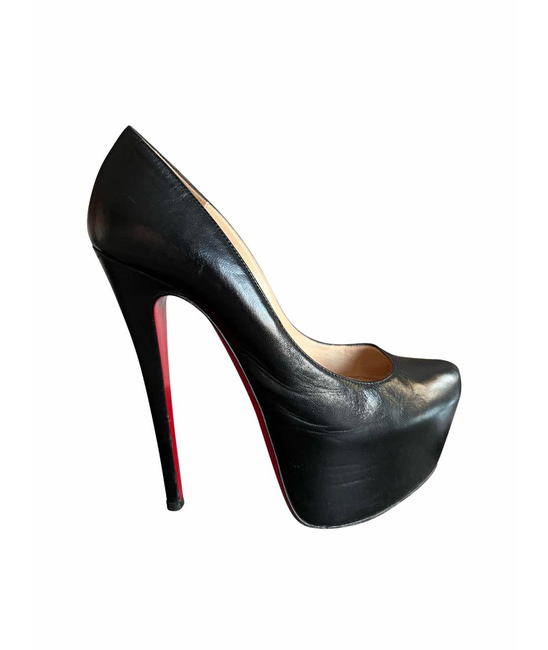 CHRISTIAN LOUBOUTIN Черные кожаные туфли, фото 1