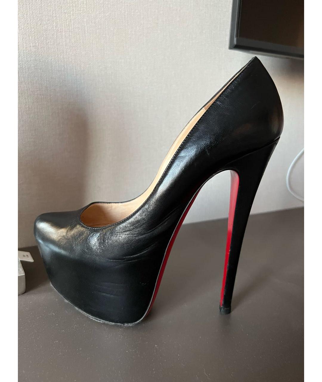 CHRISTIAN LOUBOUTIN Черные кожаные туфли, фото 5