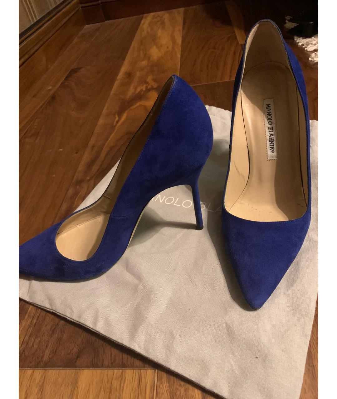 MANOLO BLAHNIK Синие замшевые туфли, фото 4