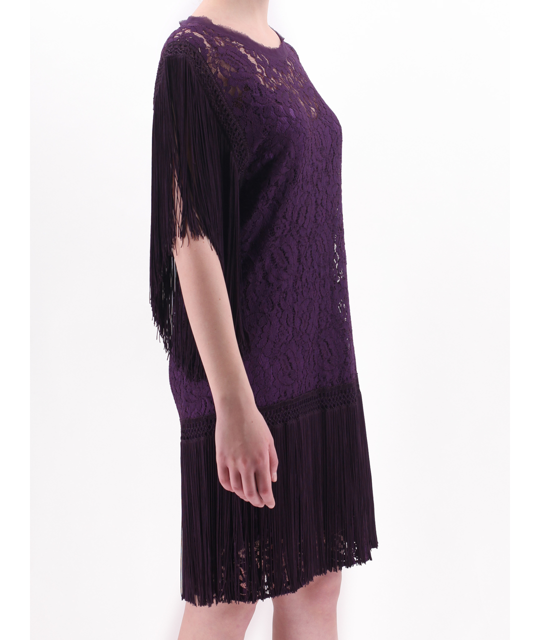 DOLCE&GABBANA Фиолетовое шелковое коктейльное платье, фото 2