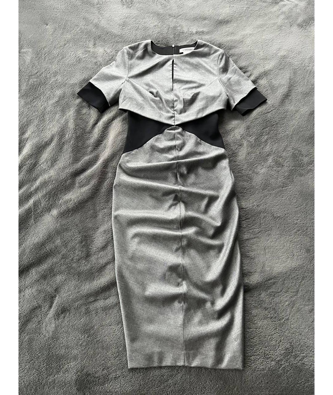 SPORTMAX Серое ацетатное повседневное платье, фото 5