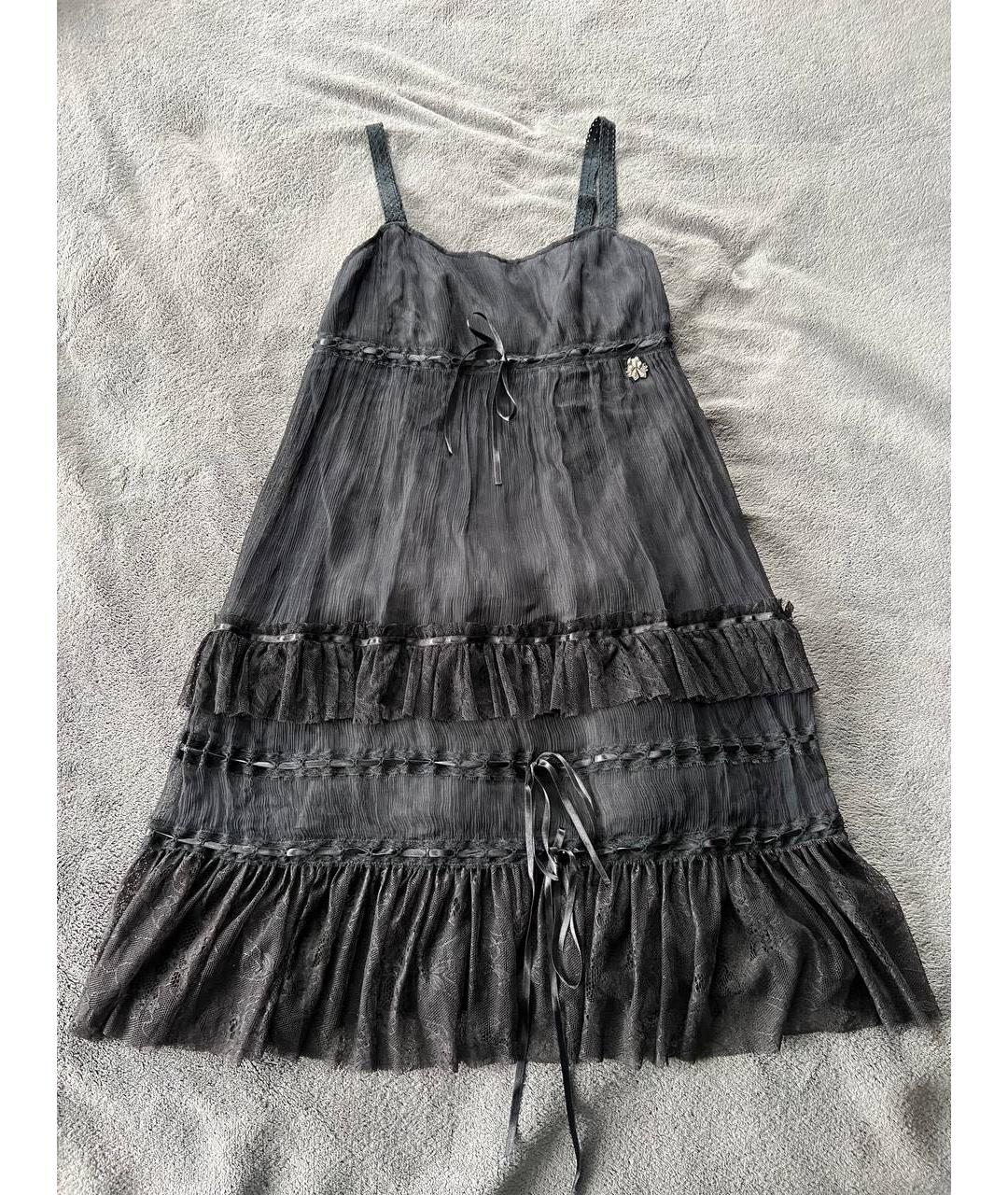 JOHN GALLIANO Черное шелковое вечернее платье, фото 5