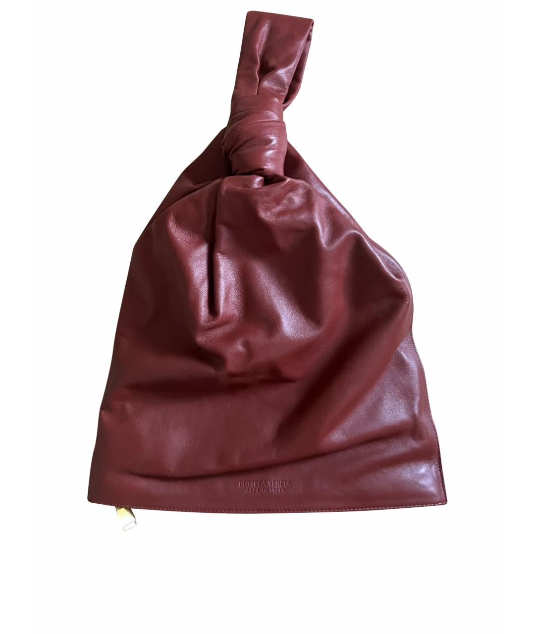 BOTTEGA VENETA Бордовая кожаная сумка с короткими ручками, фото 1