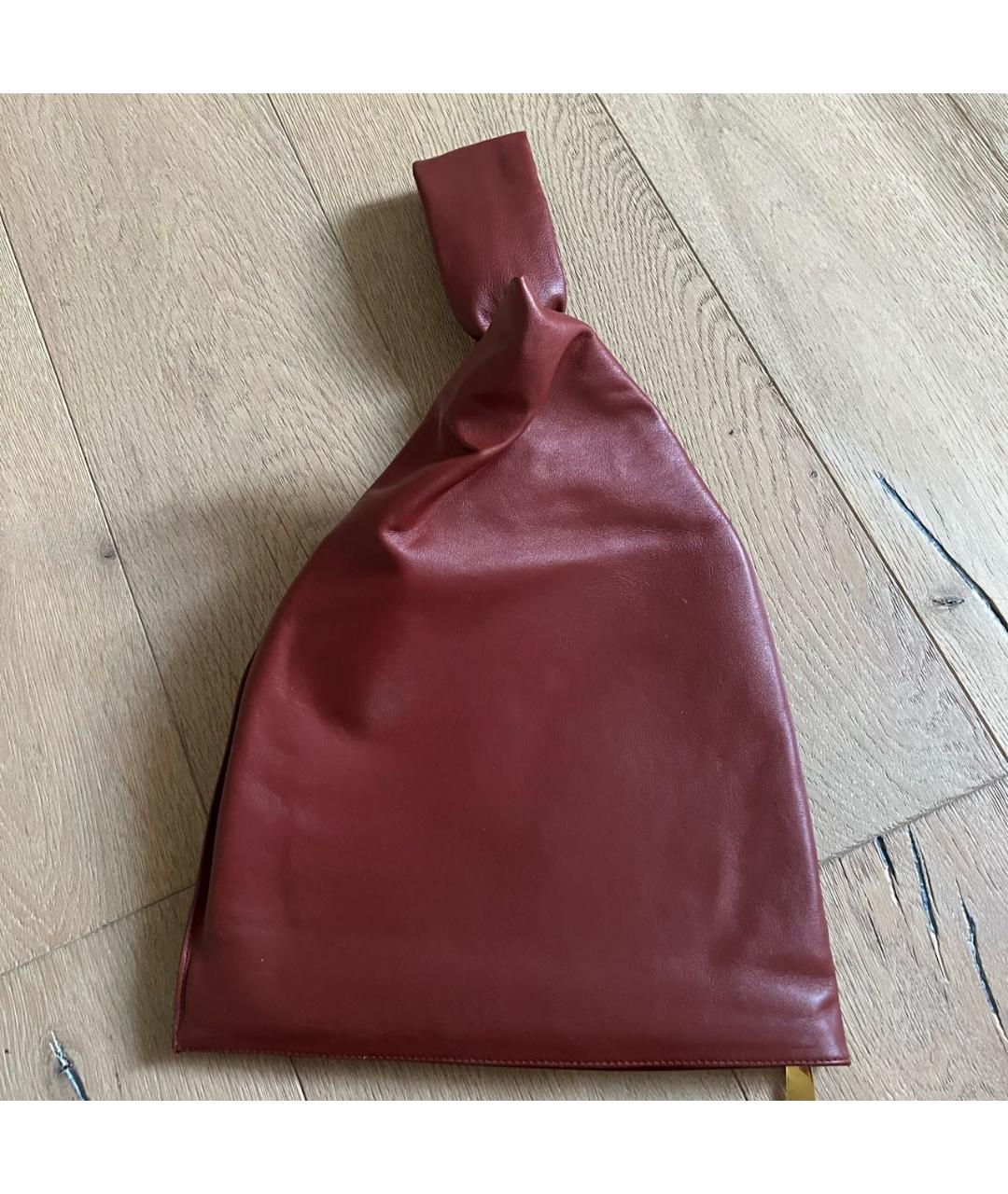 BOTTEGA VENETA Бордовая кожаная сумка с короткими ручками, фото 2