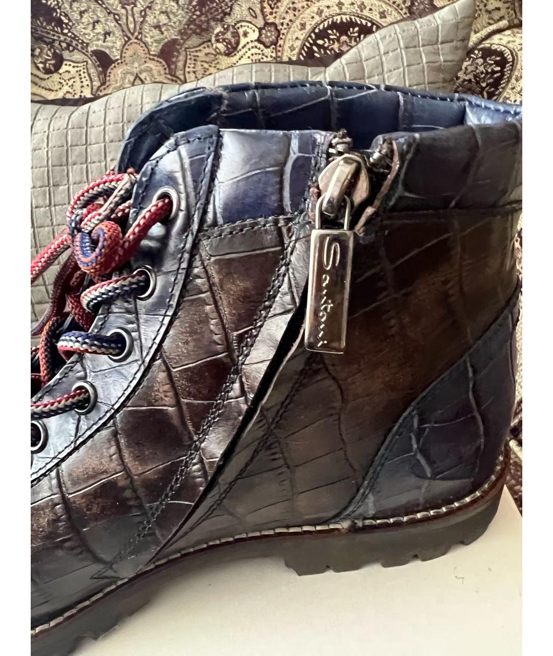 SANTONI Мульти кожаные ботинки, фото 7
