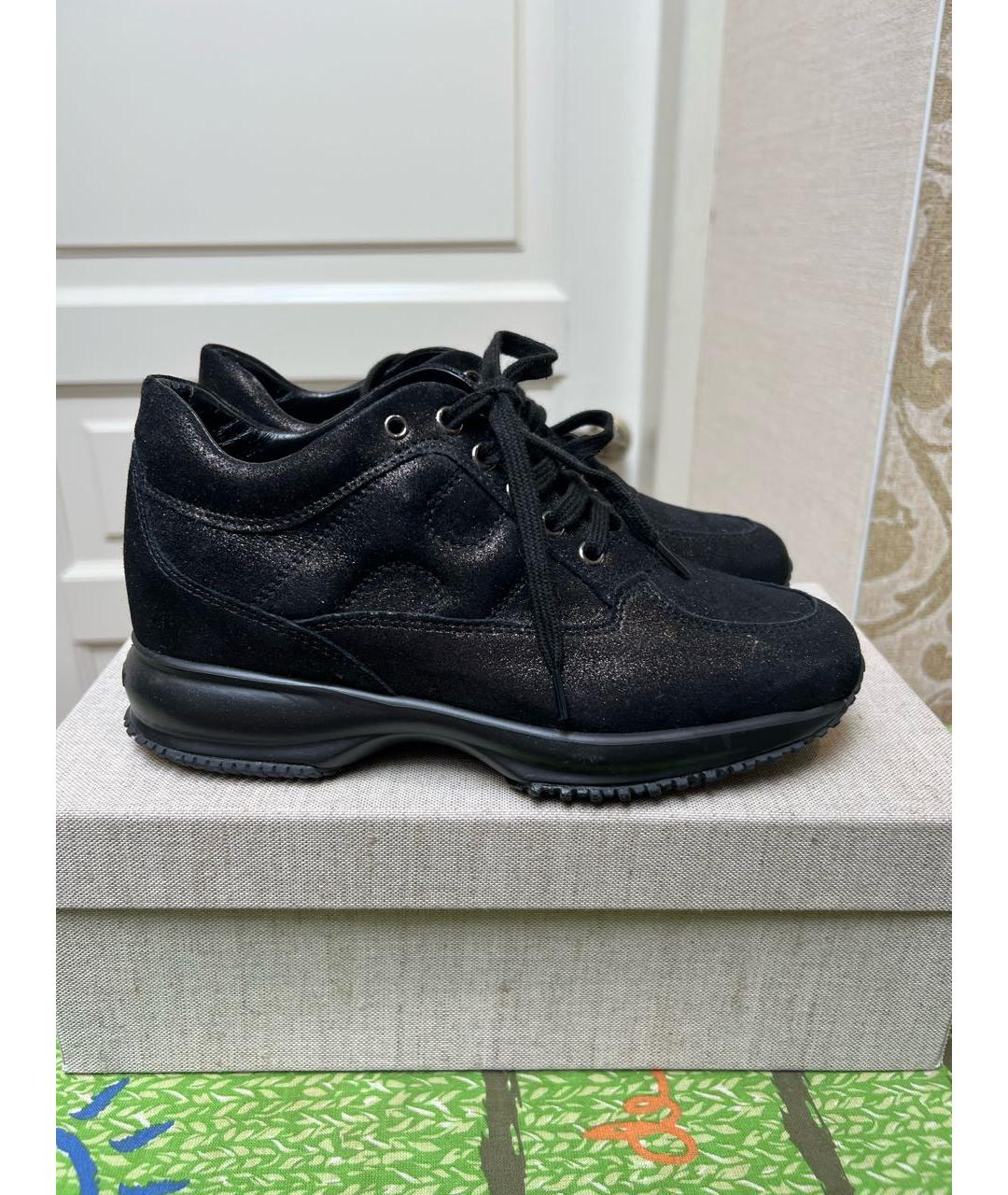 HOGAN Черные кожаные кроссовки, фото 6