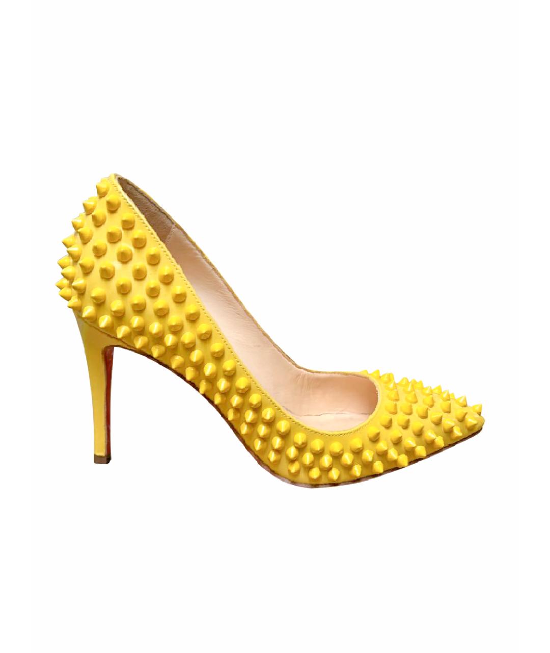 CHRISTIAN LOUBOUTIN Желтые кожаные туфли, фото 1