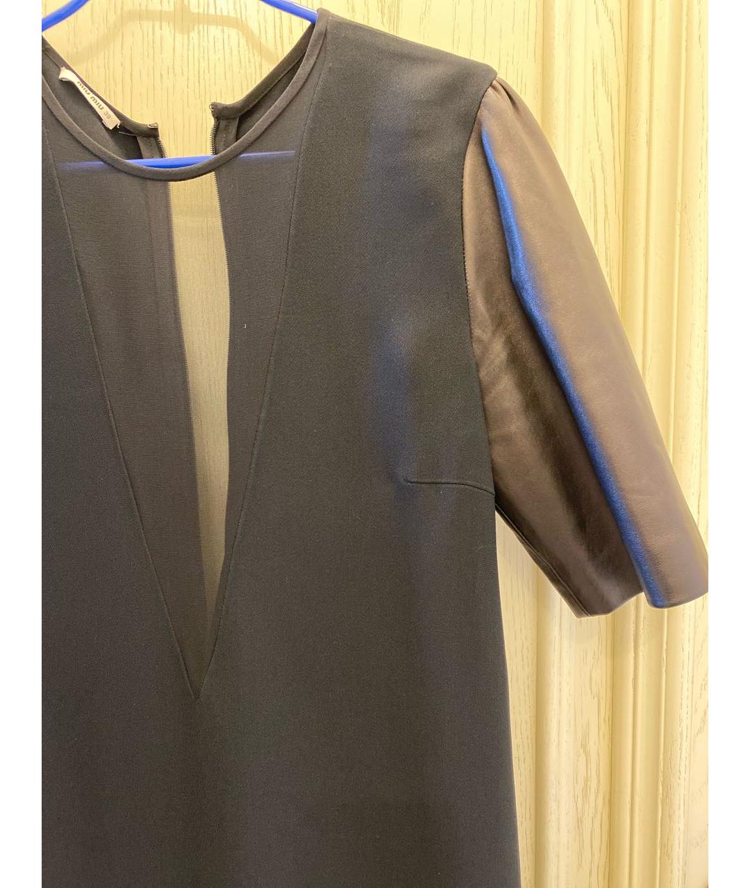 MIU MIU Черное вискозное коктейльное платье, фото 6