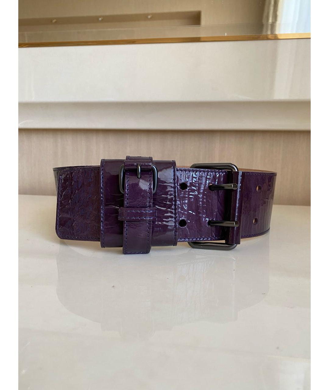 GIVENCHY Фиолетовый ремень из лакированной кожи, фото 9