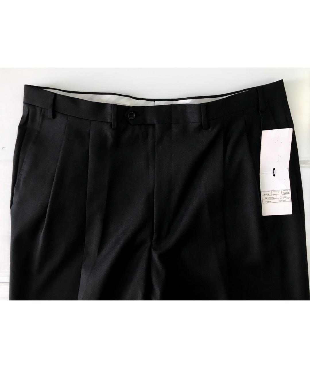 CANALI Черные шерстяные классические брюки, фото 4
