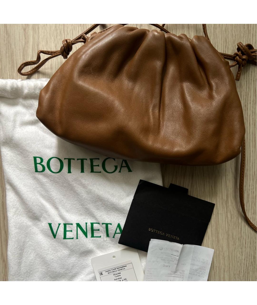 BOTTEGA VENETA Коричневая кожаная сумка через плечо, фото 2