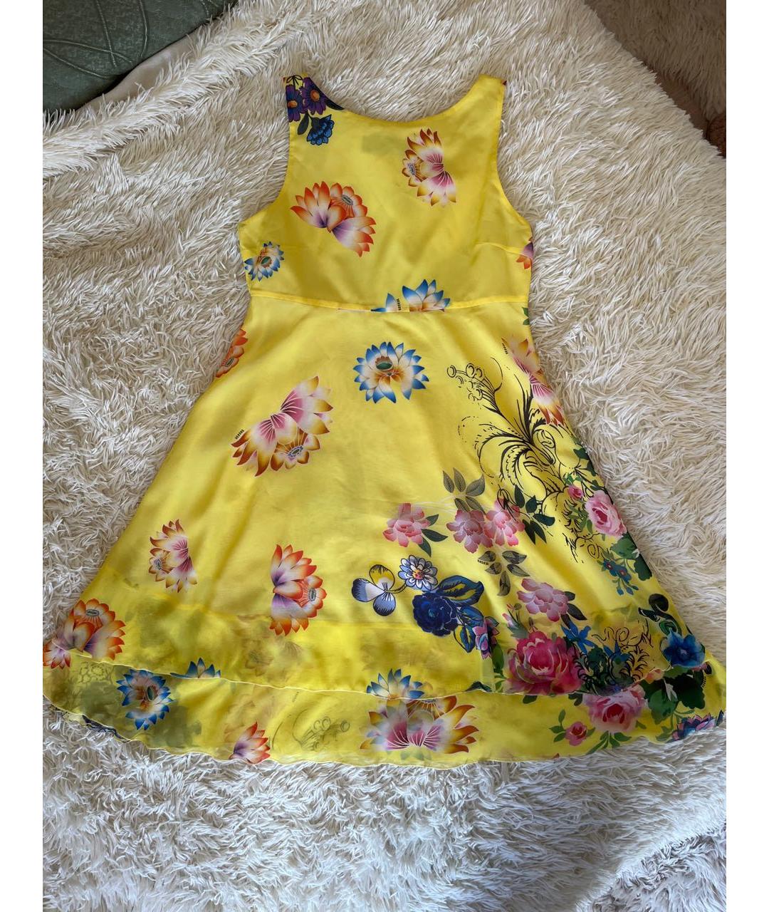 VERSUS VERSACE Желтое шифоновое платье, фото 8