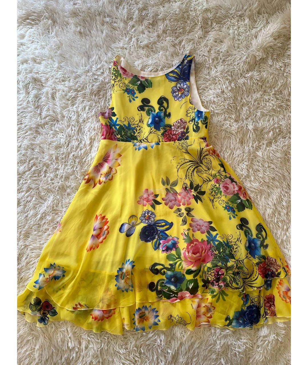 VERSUS VERSACE Желтое шифоновое платье, фото 2