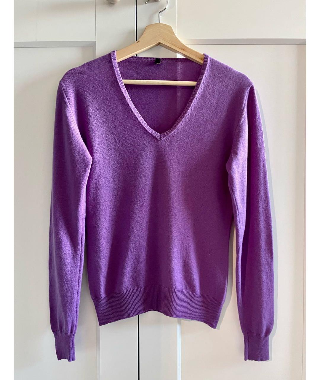 LORO PIANA Фиолетовый кашемировый джемпер / свитер, фото 8