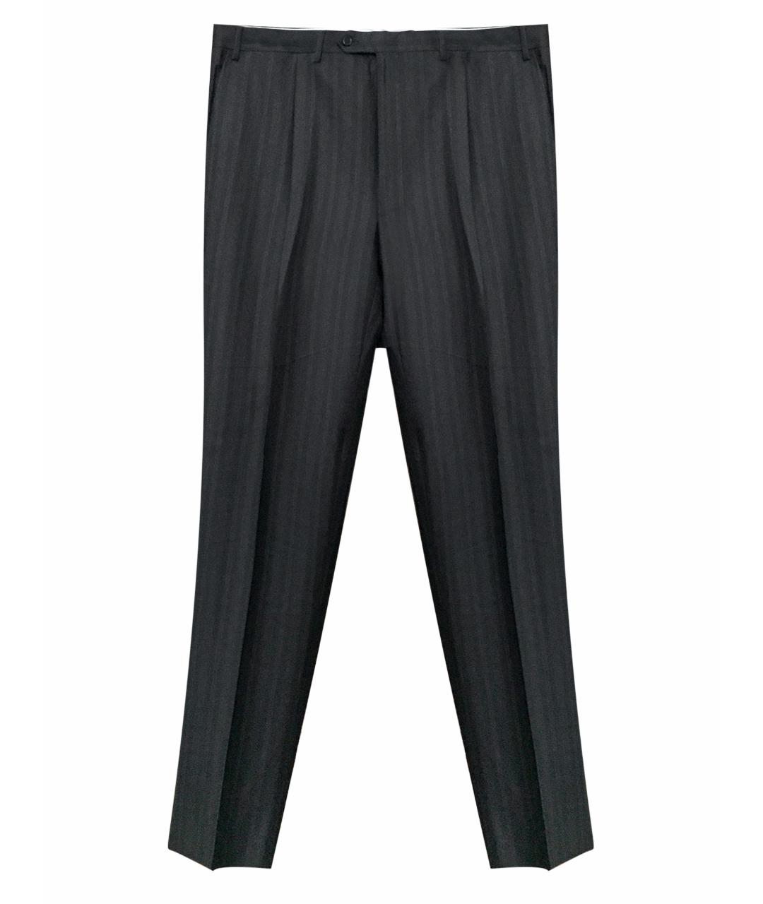 CANALI Черные шерстяные классические брюки, фото 8