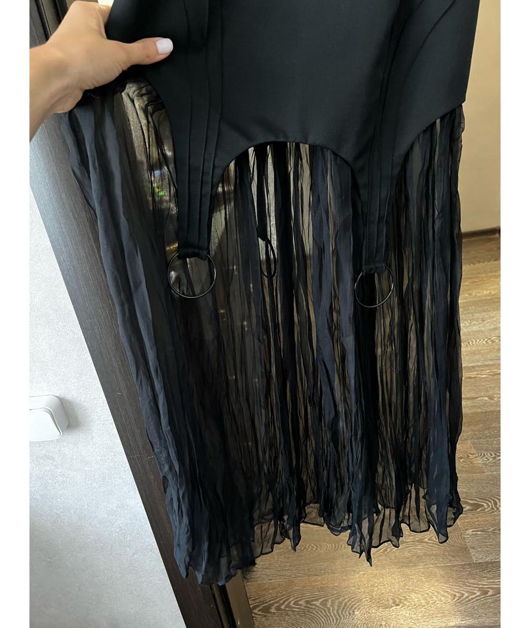 404NOTFOUND Черное шелковое коктейльное платье, фото 3