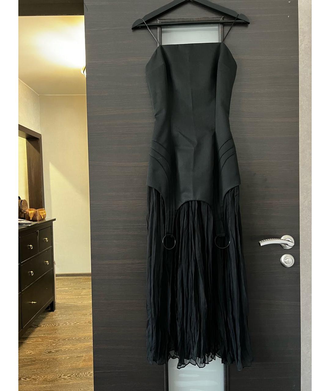 404NOTFOUND Черное шелковое коктейльное платье, фото 9