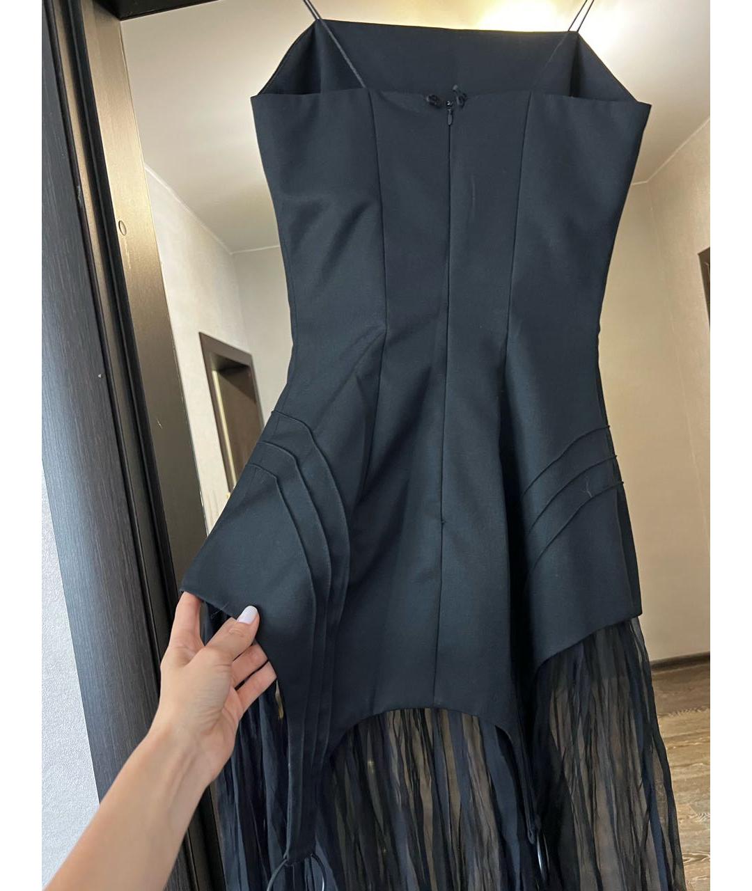404NOTFOUND Черное шелковое коктейльное платье, фото 2